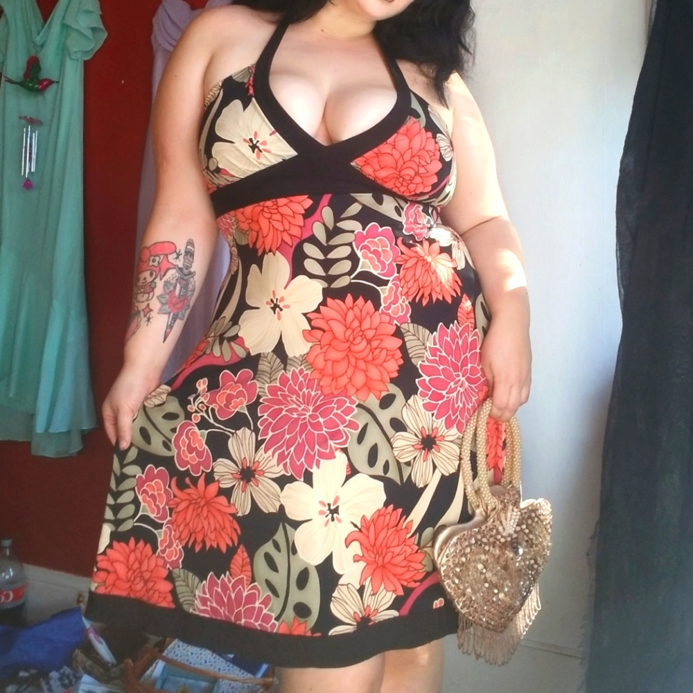 Y2k early 2000s floral fairy dress